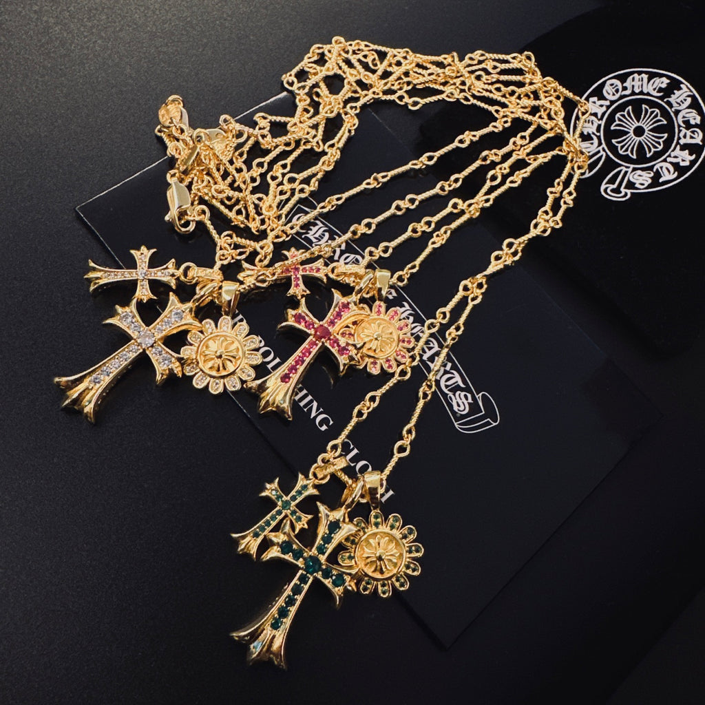 Chrome Hearts Gold-Tone Mixed Pendant Necklace - album image 2