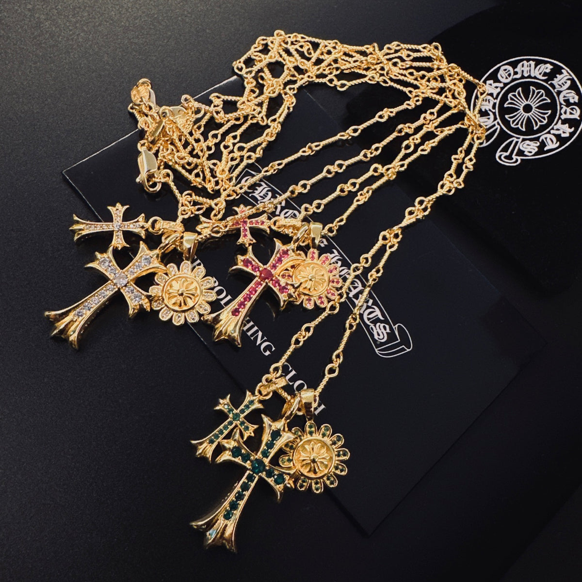 Chrome Hearts Gold-Tone Mixed Pendant Necklace - album image 2