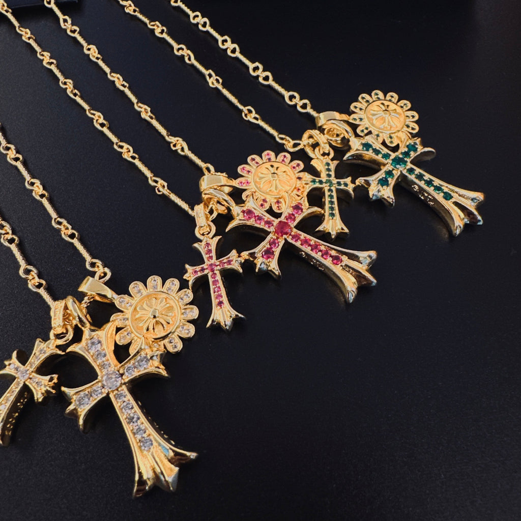 Chrome Hearts Gold-Tone Mixed Pendant Necklace - album image 4