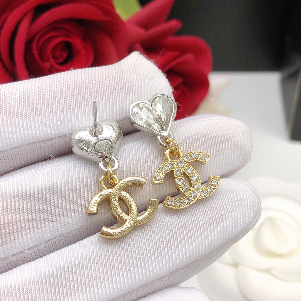 Chanel Interlocking C Heart Crystal Accent Earrings - album image 4