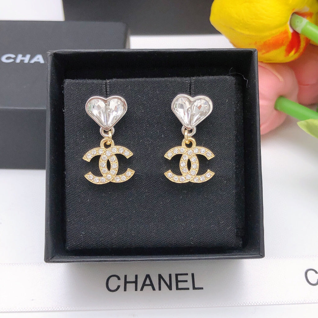 Chanel Interlocking C Heart Crystal Accent Earrings - album image 8