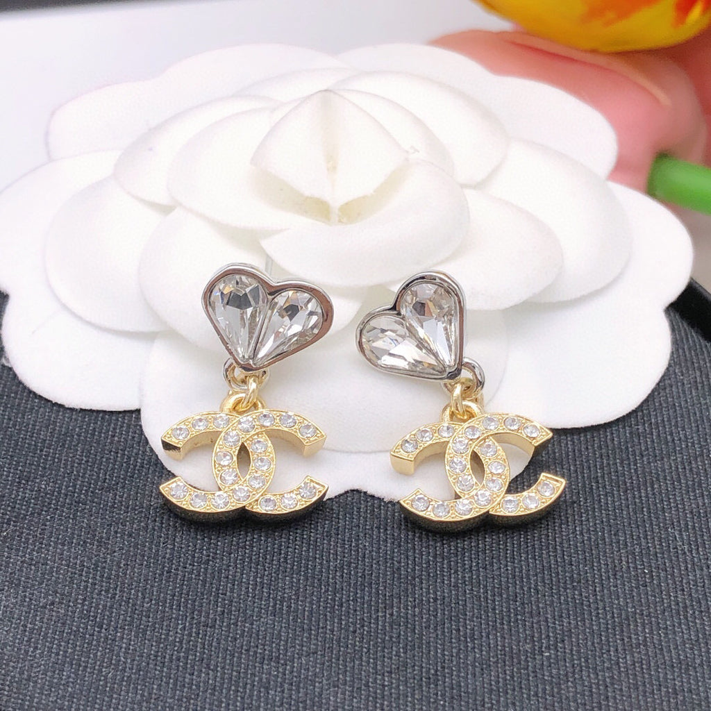 Chanel Interlocking C Heart Crystal Accent Earrings - album image 6