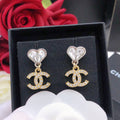 Chanel Interlocking C Heart Crystal Accent Earrings - album image 1