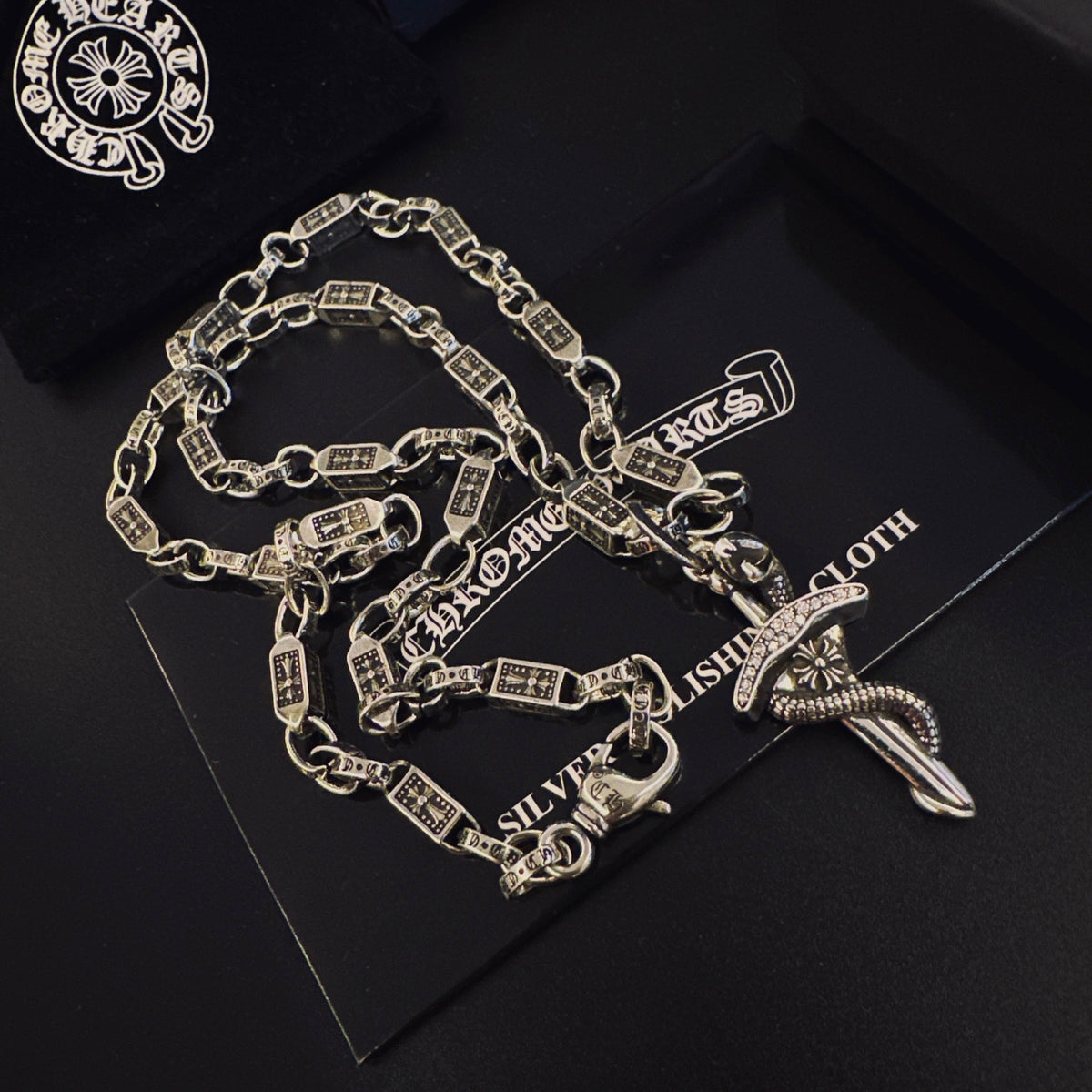 Chrome Hearts Silver-Tone Carved Dagger Necklace - album image 9