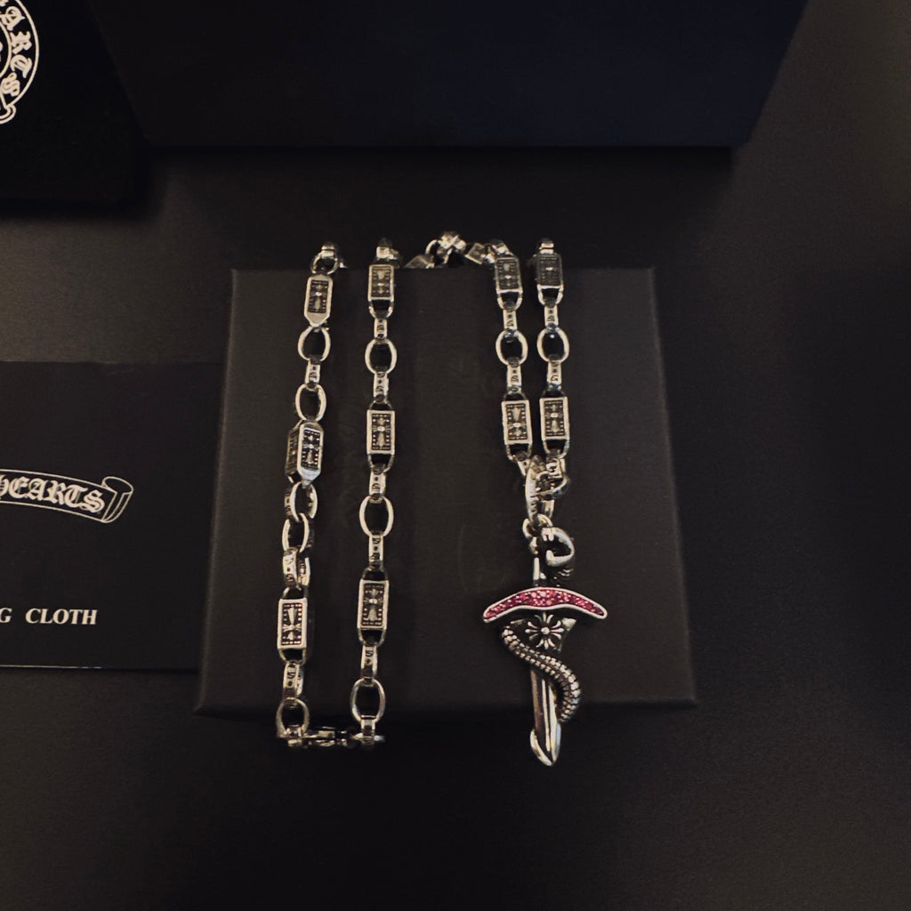 Chrome Hearts Red Accent Dagger Necklace - album image 1