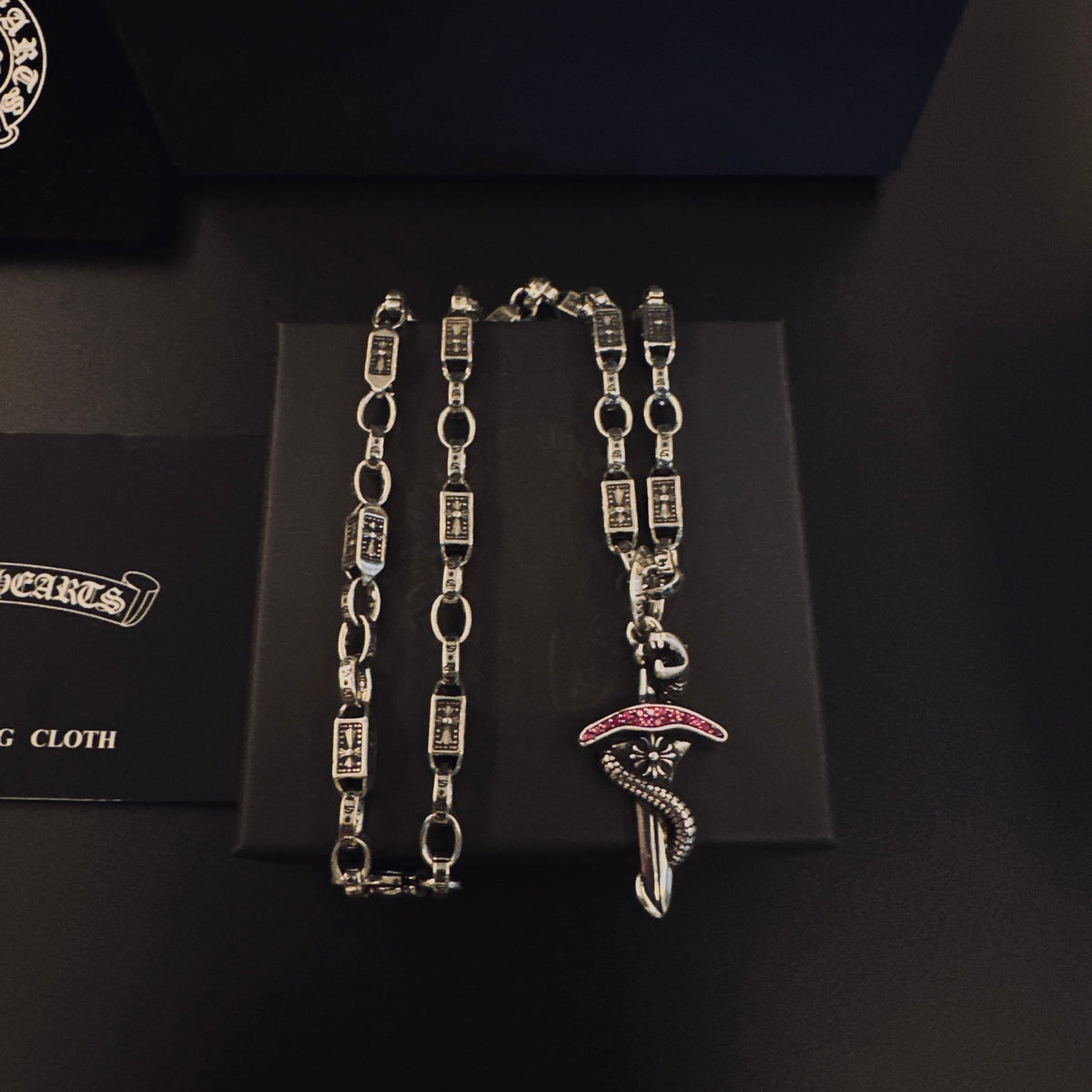 Chrome Hearts Red Accent Dagger Necklace - album image 1