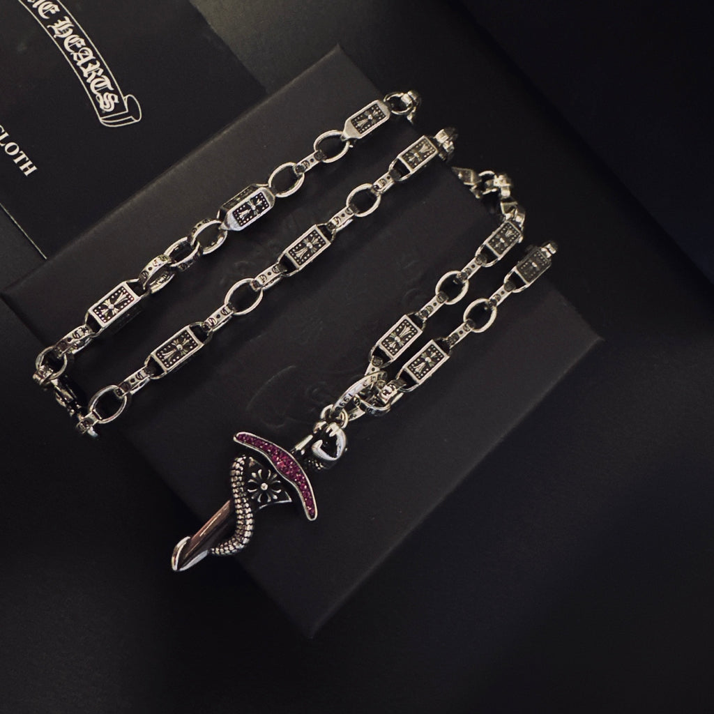 Chrome Hearts Red Accent Dagger Necklace - album image 2