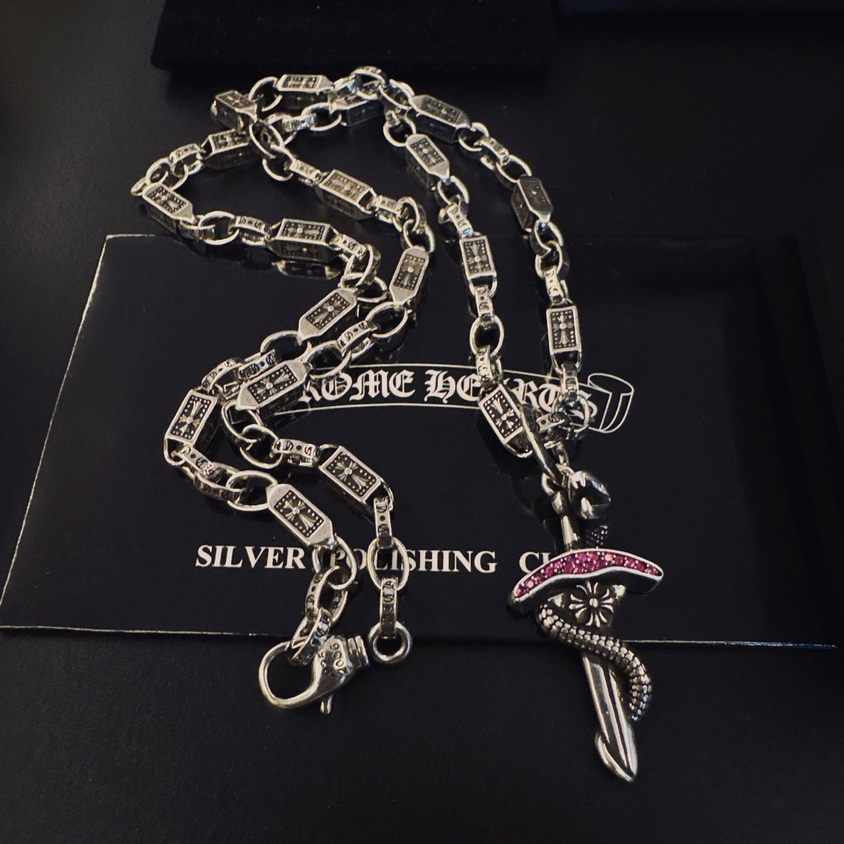 Chrome Hearts Red Accent Dagger Necklace - album image 8