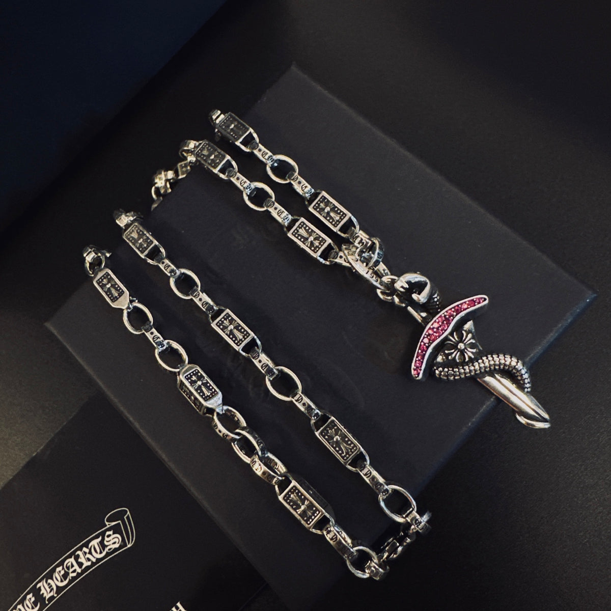 Chrome Hearts Red Accent Dagger Necklace - album image 7
