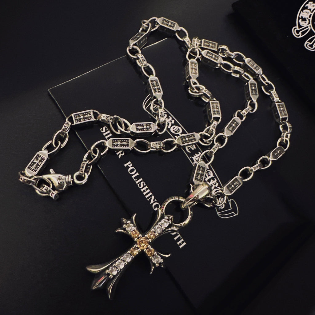 Chrome Hearts Silver-Tone Flared Cross Chain Necklace - album image 8