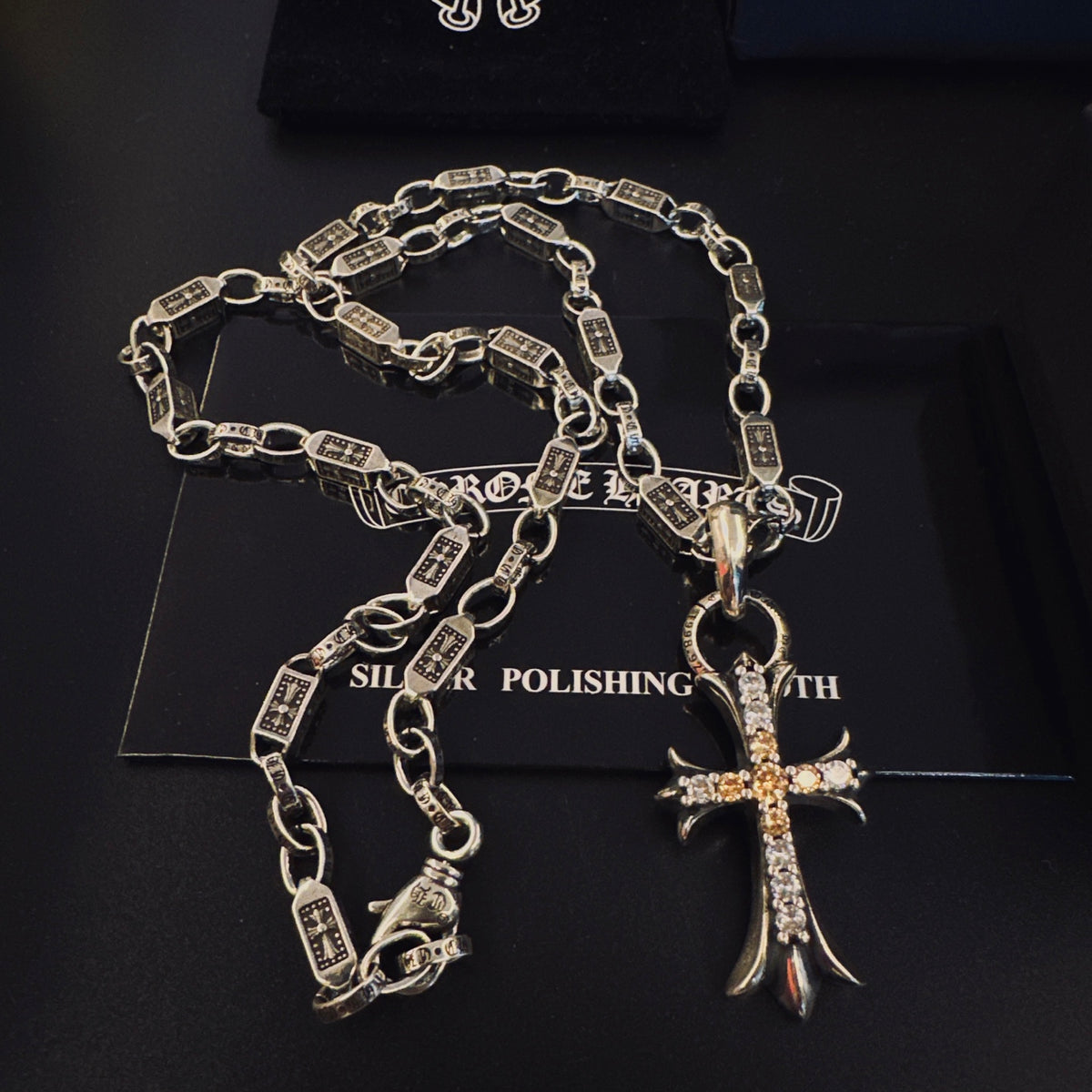 Chrome Hearts Silver-Tone Flared Cross Chain Necklace - album image 7
