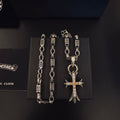 Chrome Hearts Silver-Tone Flared Cross Chain Necklace - album image 1