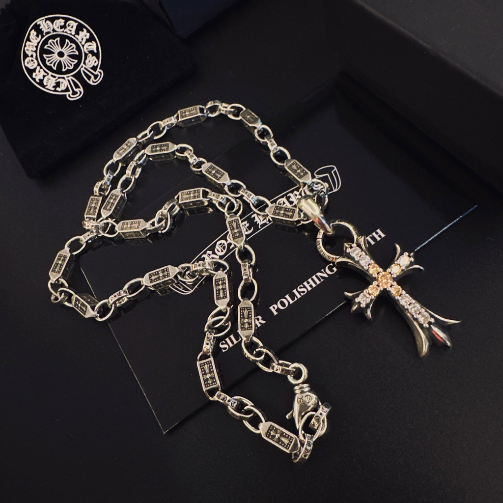Chrome Hearts Silver-Tone Flared Cross Chain Necklace - album image 3