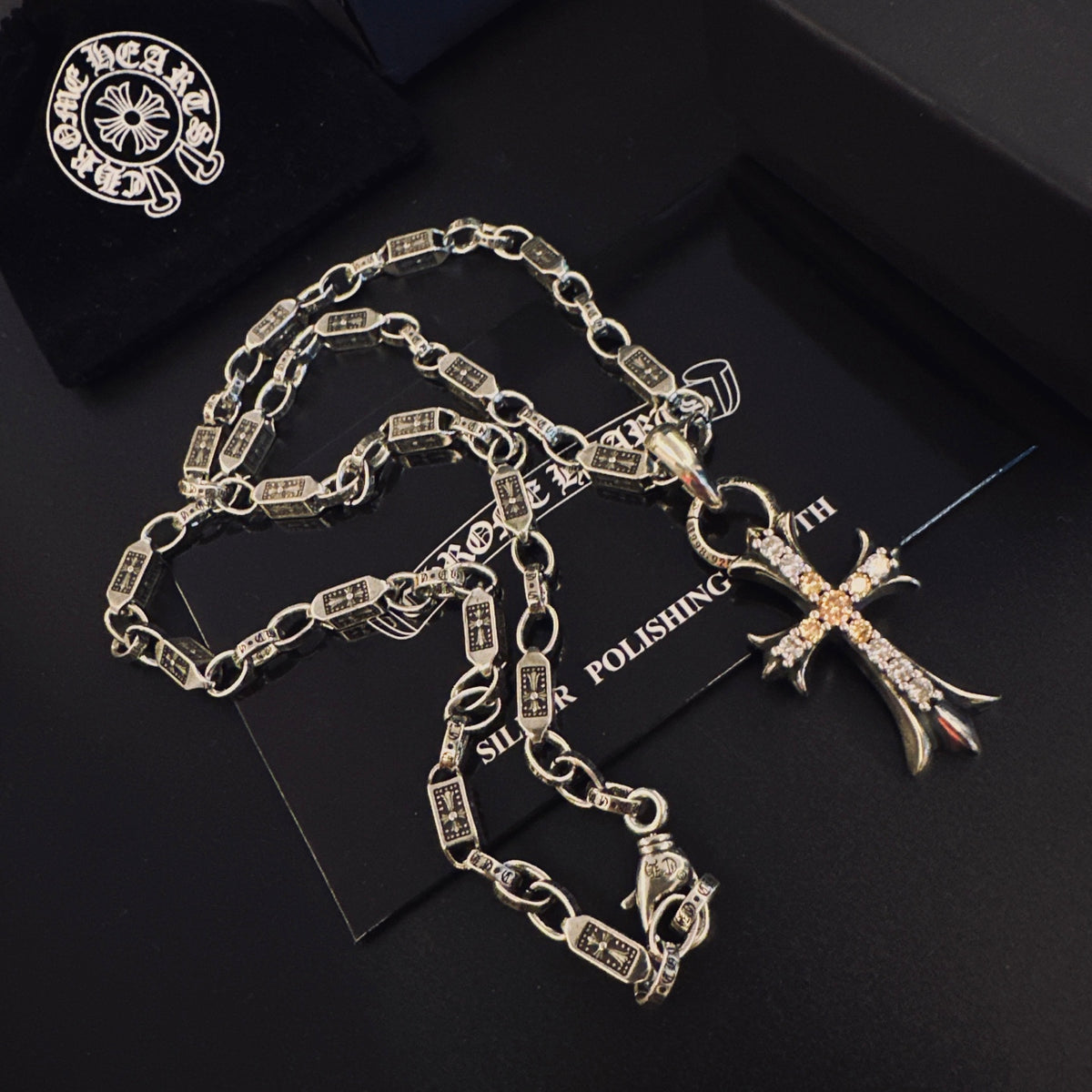 Chrome Hearts Silver-Tone Flared Cross Chain Necklace - album image 3