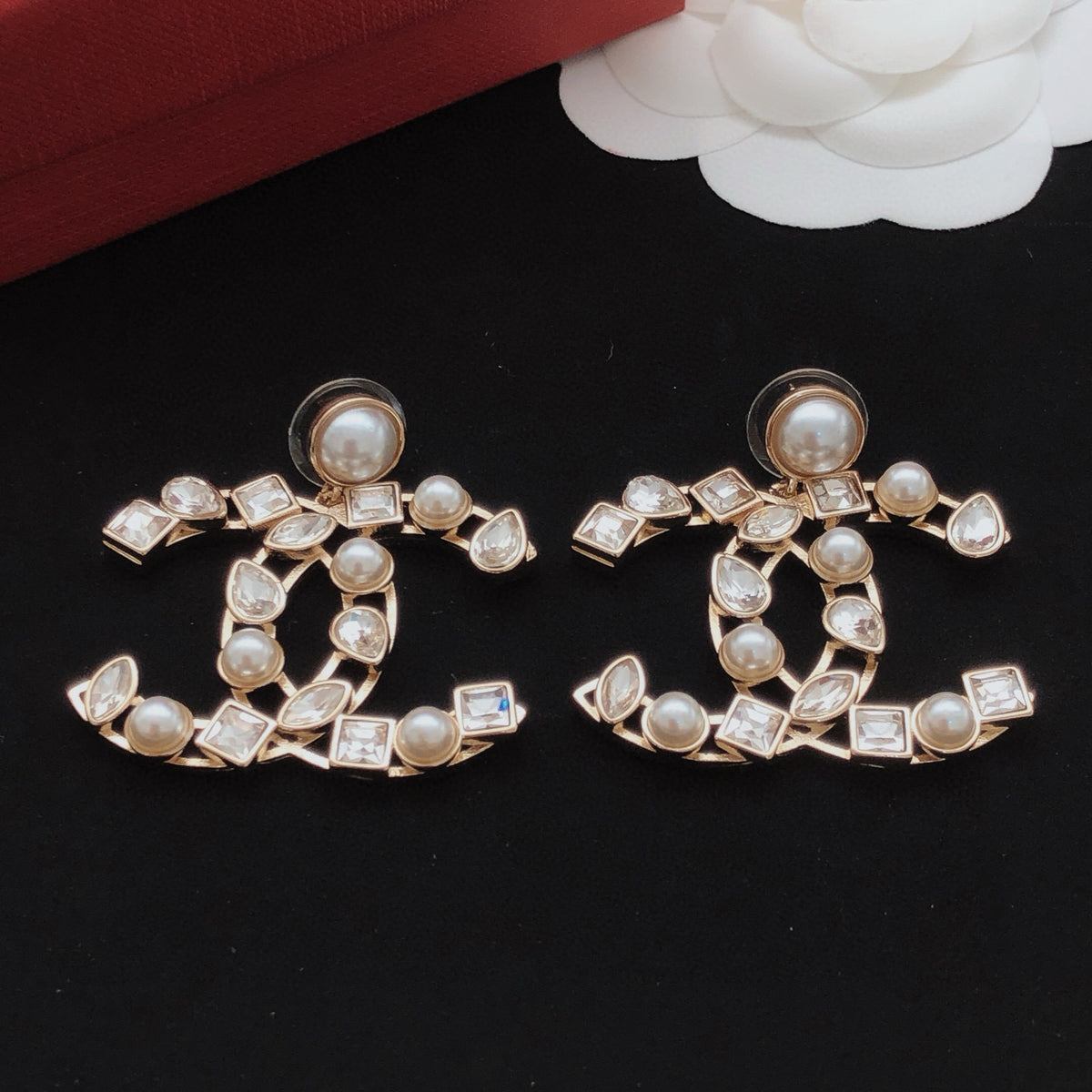 Chanel Square Marquise Crystal Accent Earrings - album image 8