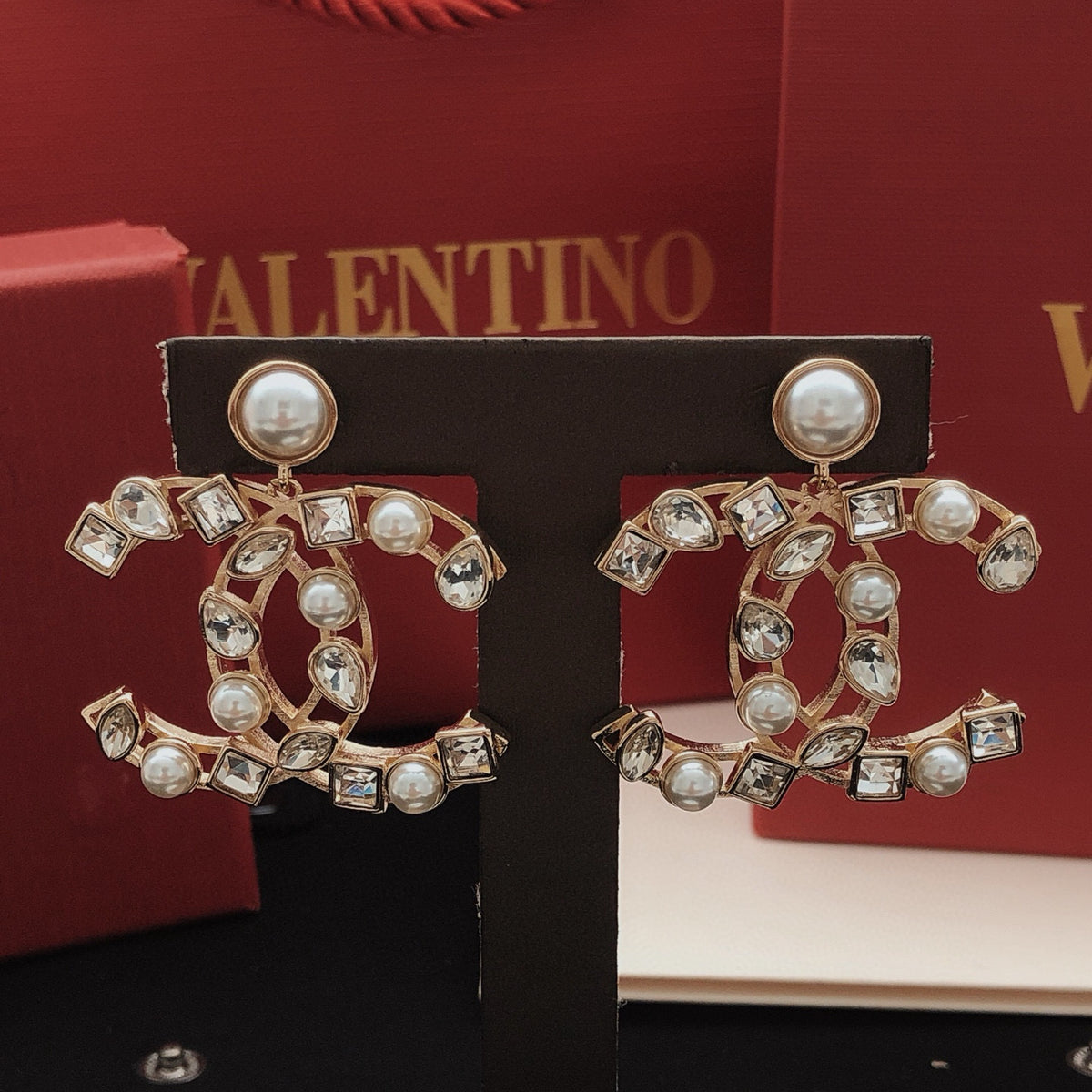 Chanel Square Marquise Crystal Accent Earrings - album image 7