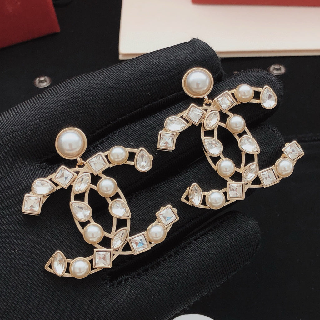 Chanel Square Marquise Crystal Accent Earrings - album image 1