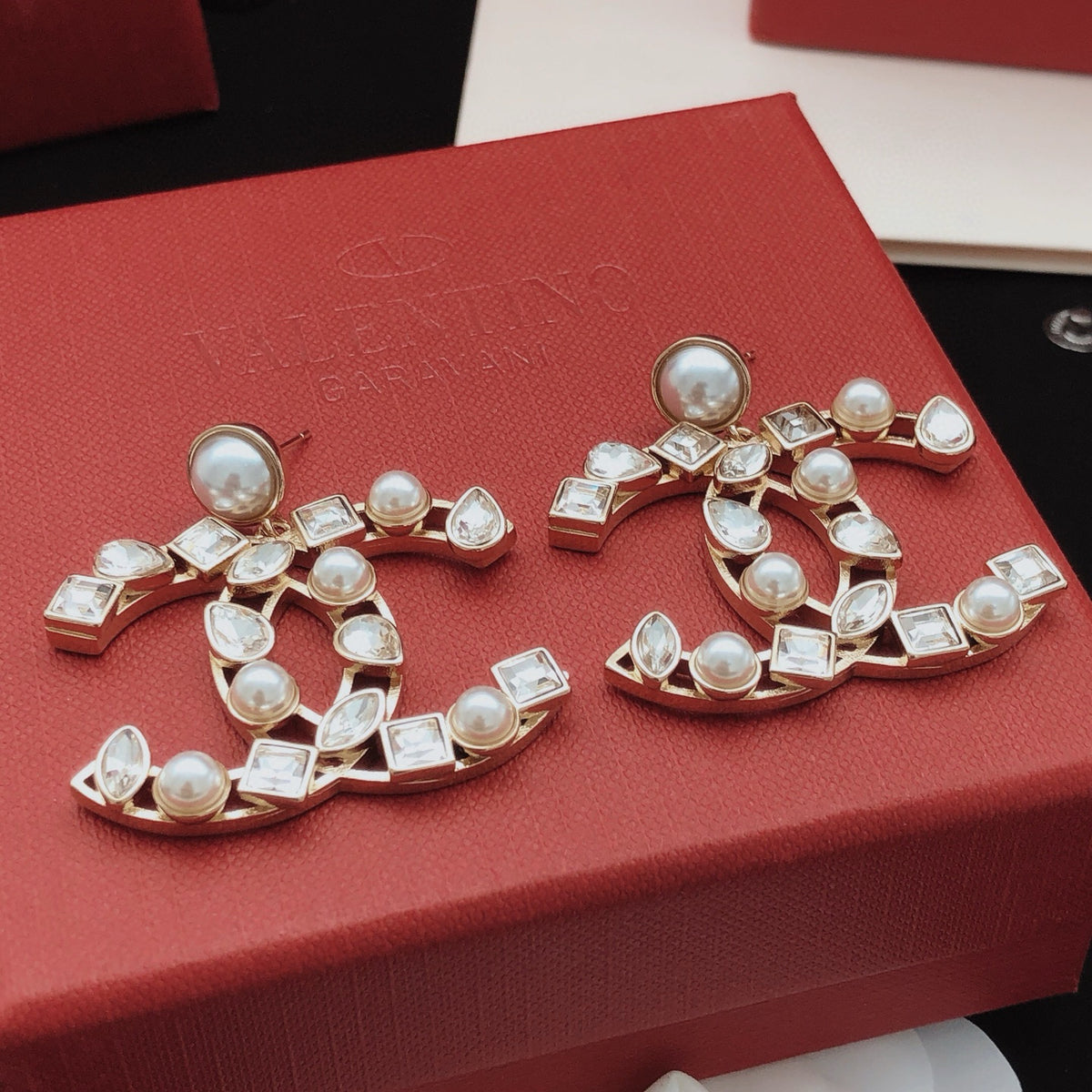 Chanel Square Marquise Crystal Accent Earrings - album image 5