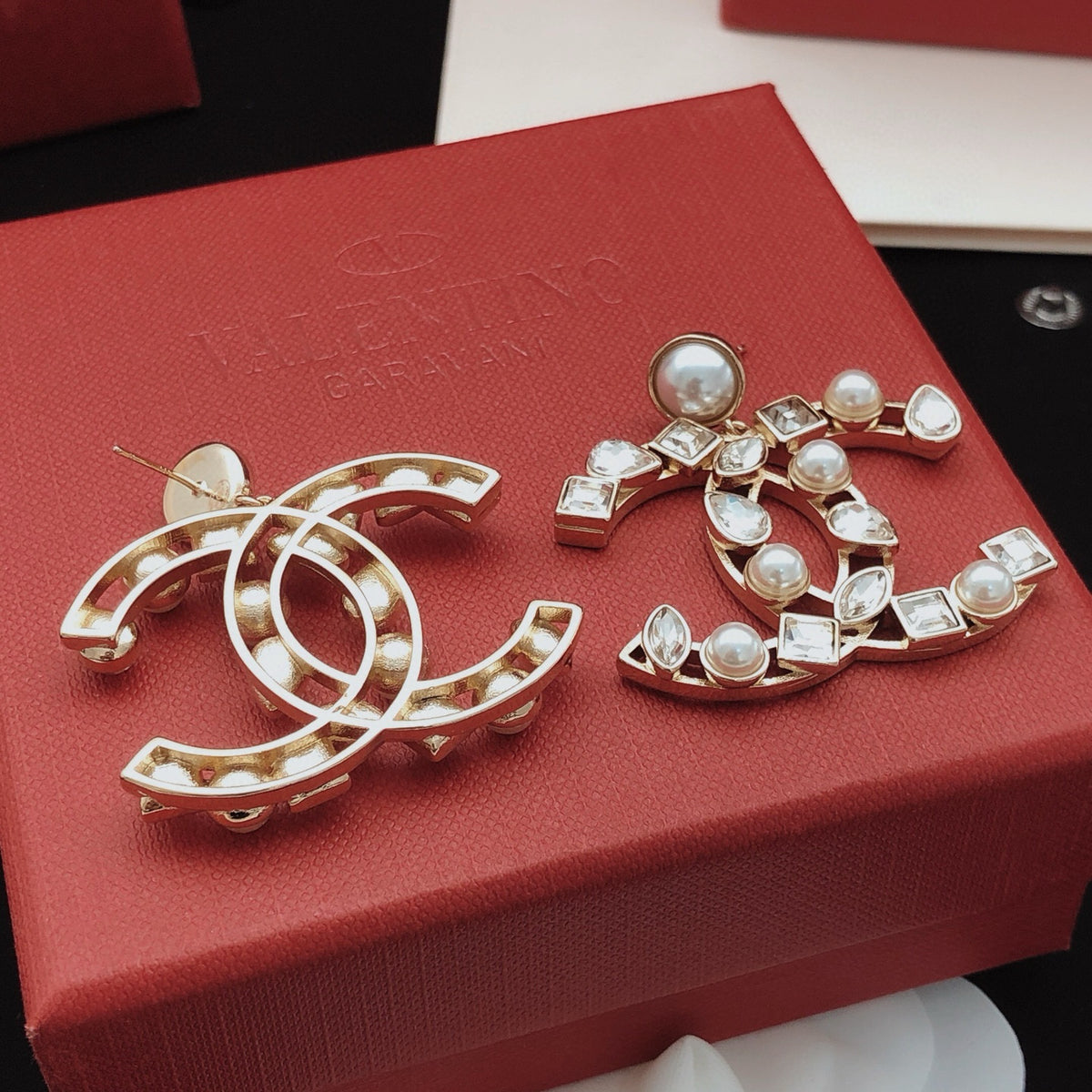 Chanel Square Marquise Crystal Accent Earrings - album image 6