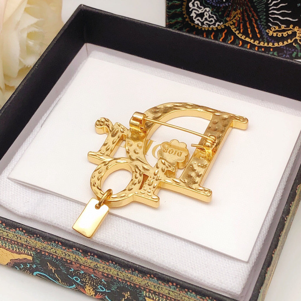 Dior Textured Letter Charm Brooch - product image 5