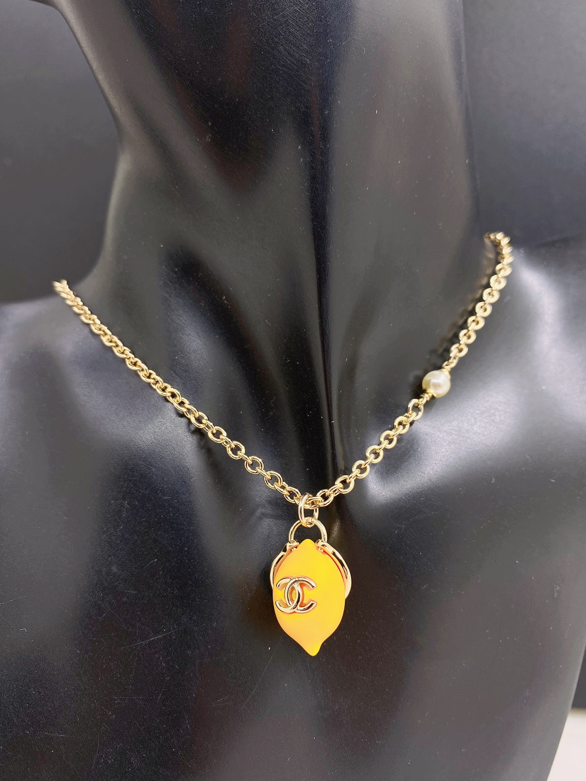 Chanel Yellow Round Pendant Necklace - album image 2