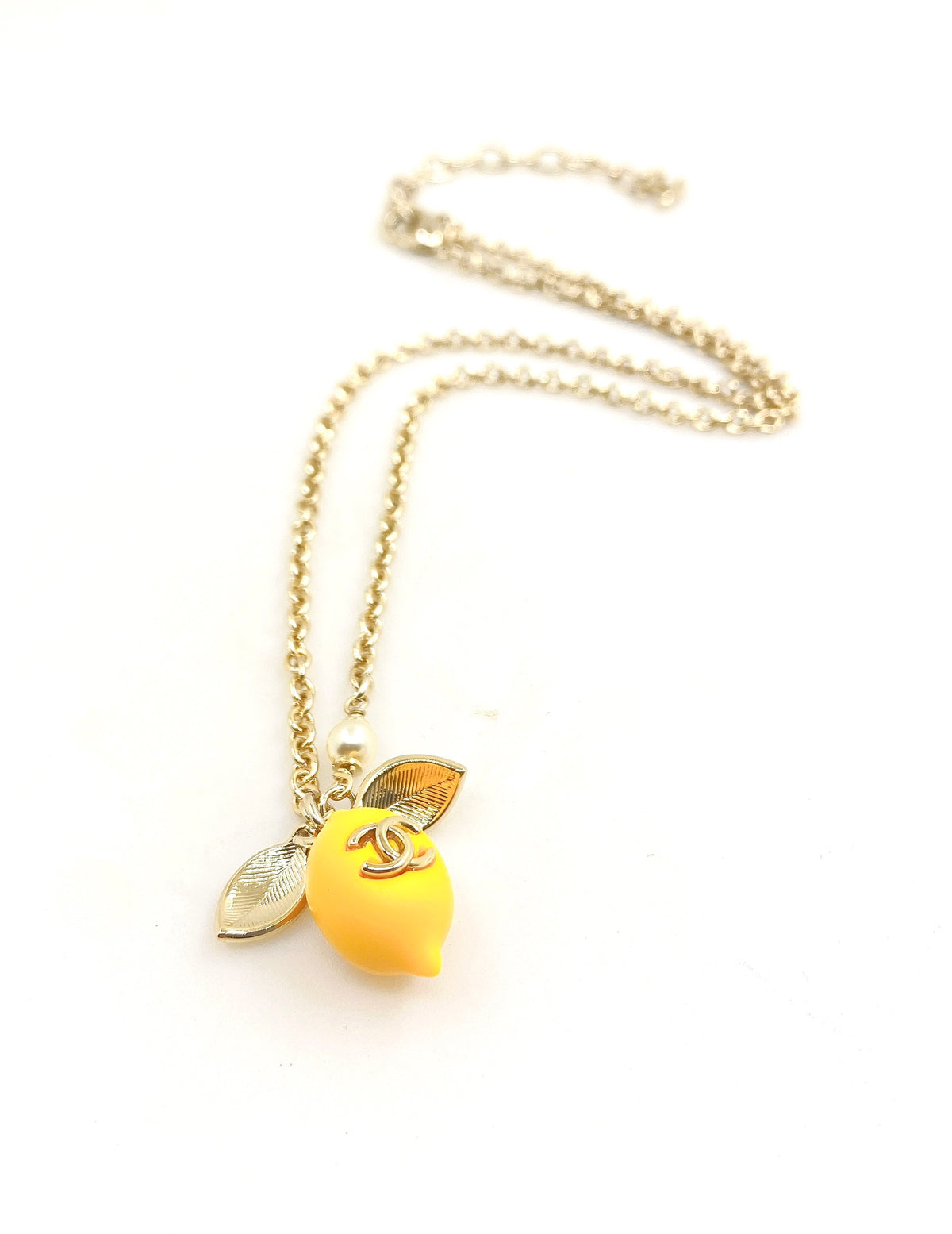 Chanel Yellow Round Pendant Necklace - album image 1