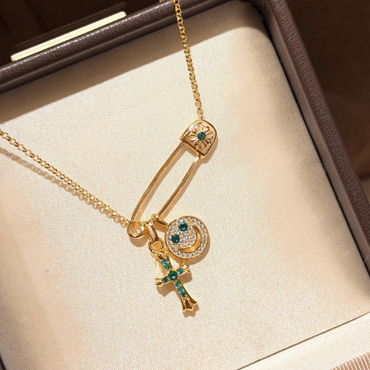 Chrome Hearts Gold-Tone Pin and Smiley Charm Necklace - album image 3