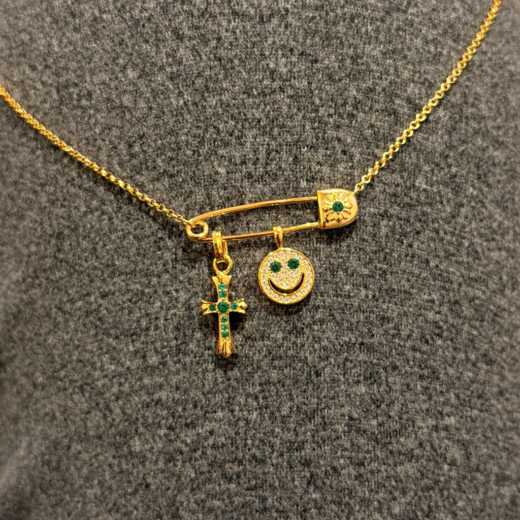 Chrome Hearts Gold-Tone Pin and Smiley Charm Necklace - album image 8