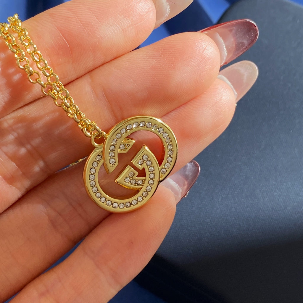 Gucci Gold-Tone Double G Drop Pendant Necklace - album image 8