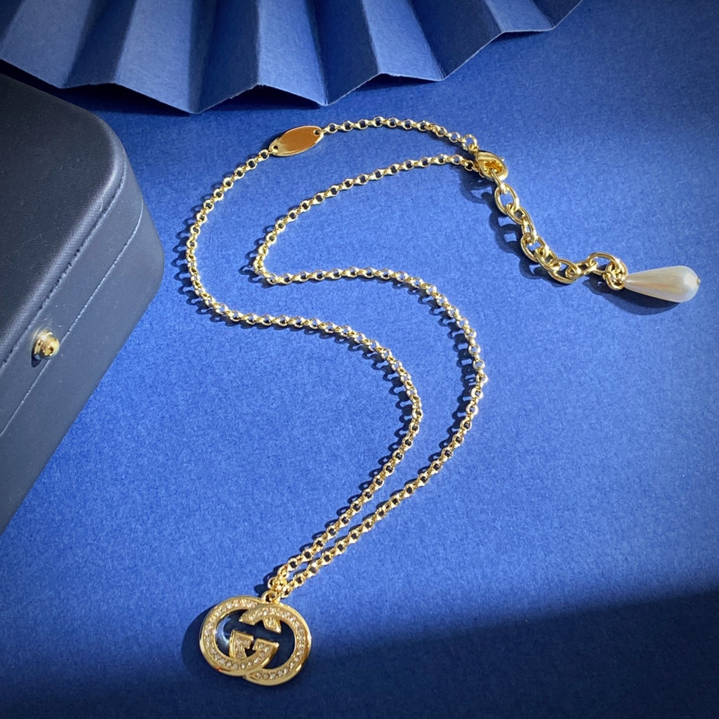 Gucci Gold-Tone Double G Drop Pendant Necklace - album image 5