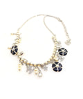 Chanel Silver-Tone Letter and Black Flower Necklace - album image 1