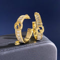 Gucci Interlocking G Gold-Tone GG Letter Circular Square Earrings - album image 1