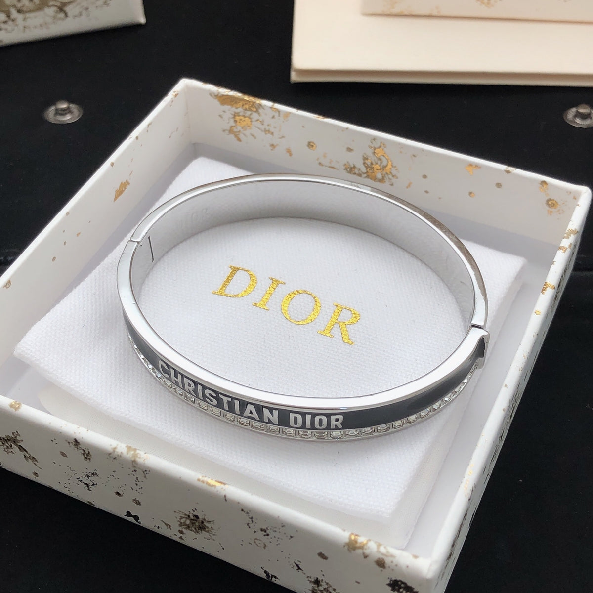 Dior Black Crystal Logo Bangle - product image 8