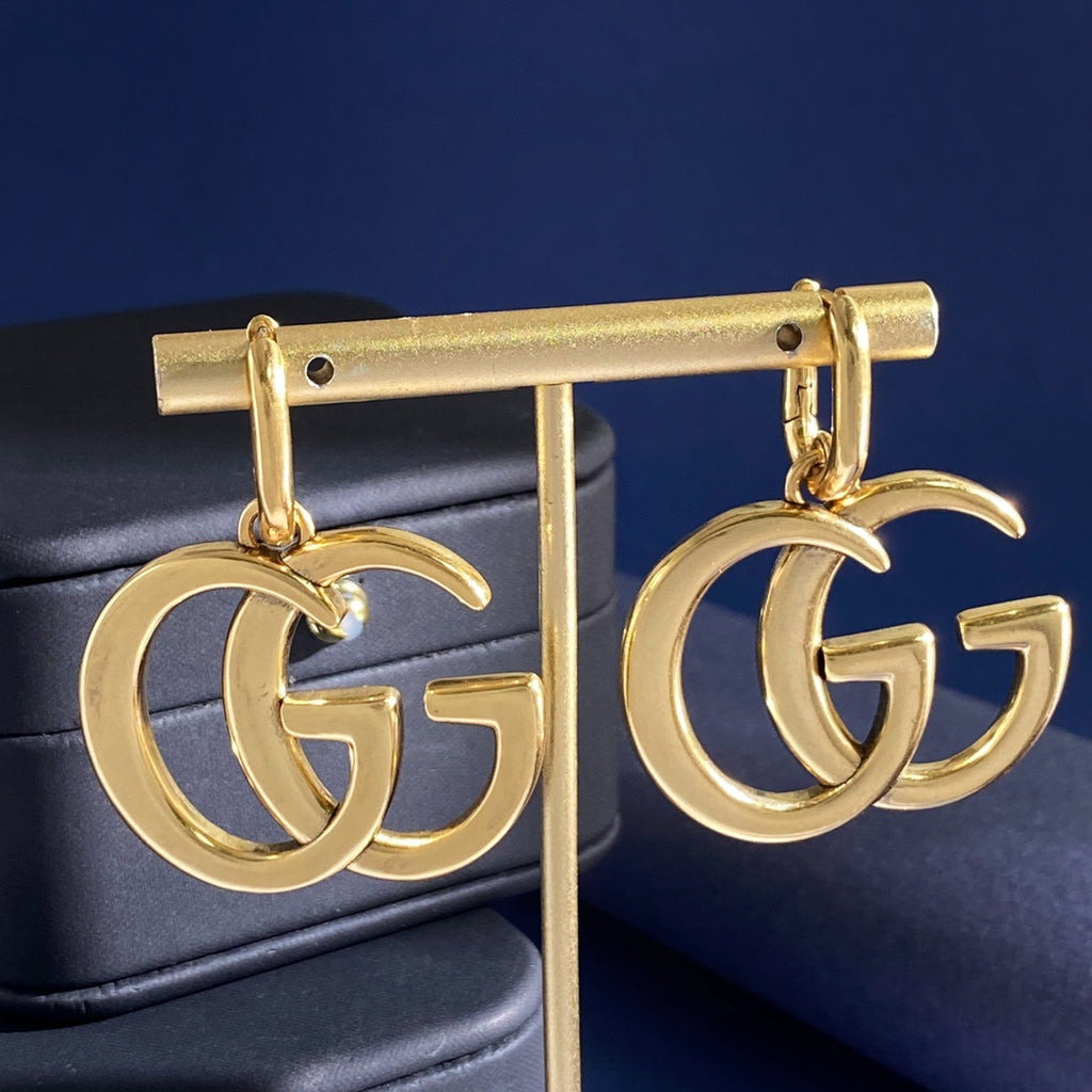Gucci Interlocking G GG Letter Polished Earrings - album image 6