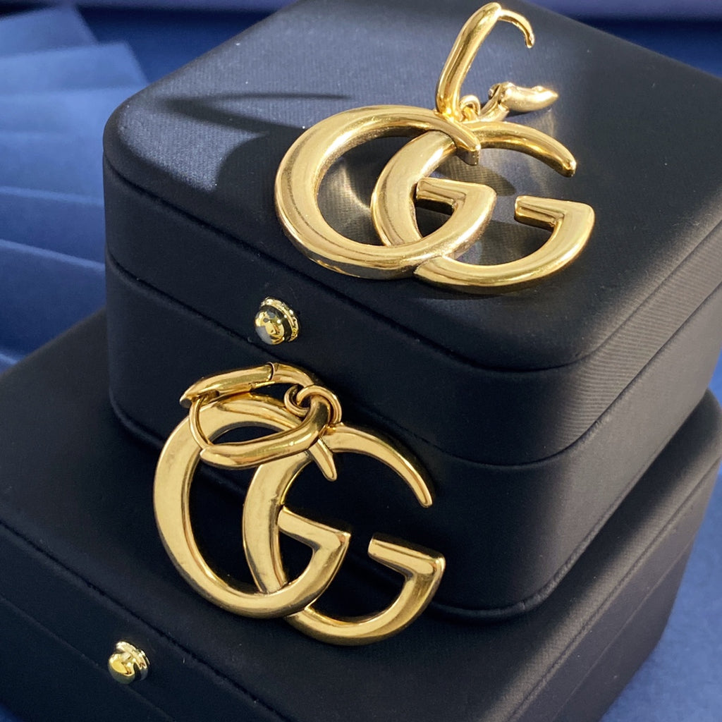 Gucci Interlocking G GG Letter Polished Earrings - album image 7