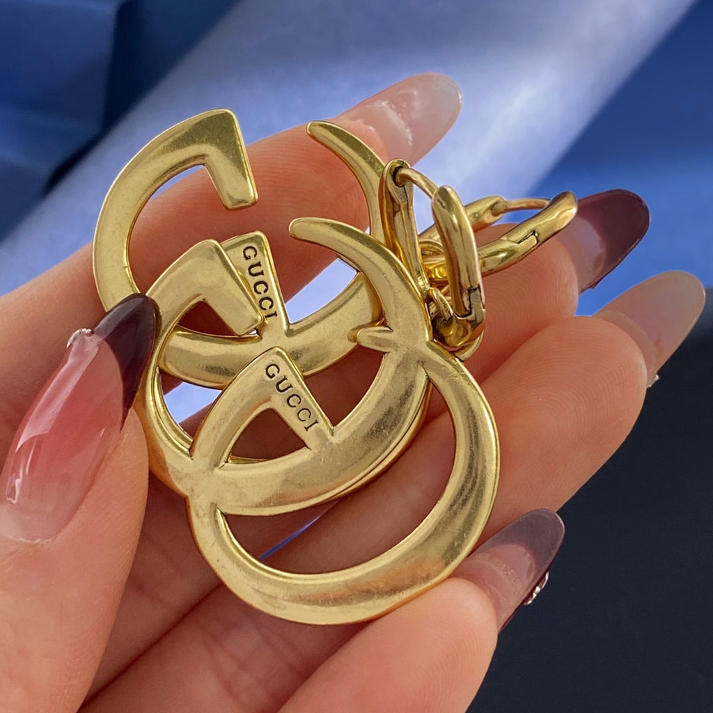 Gucci Interlocking G GG Letter Polished Earrings - album image 2