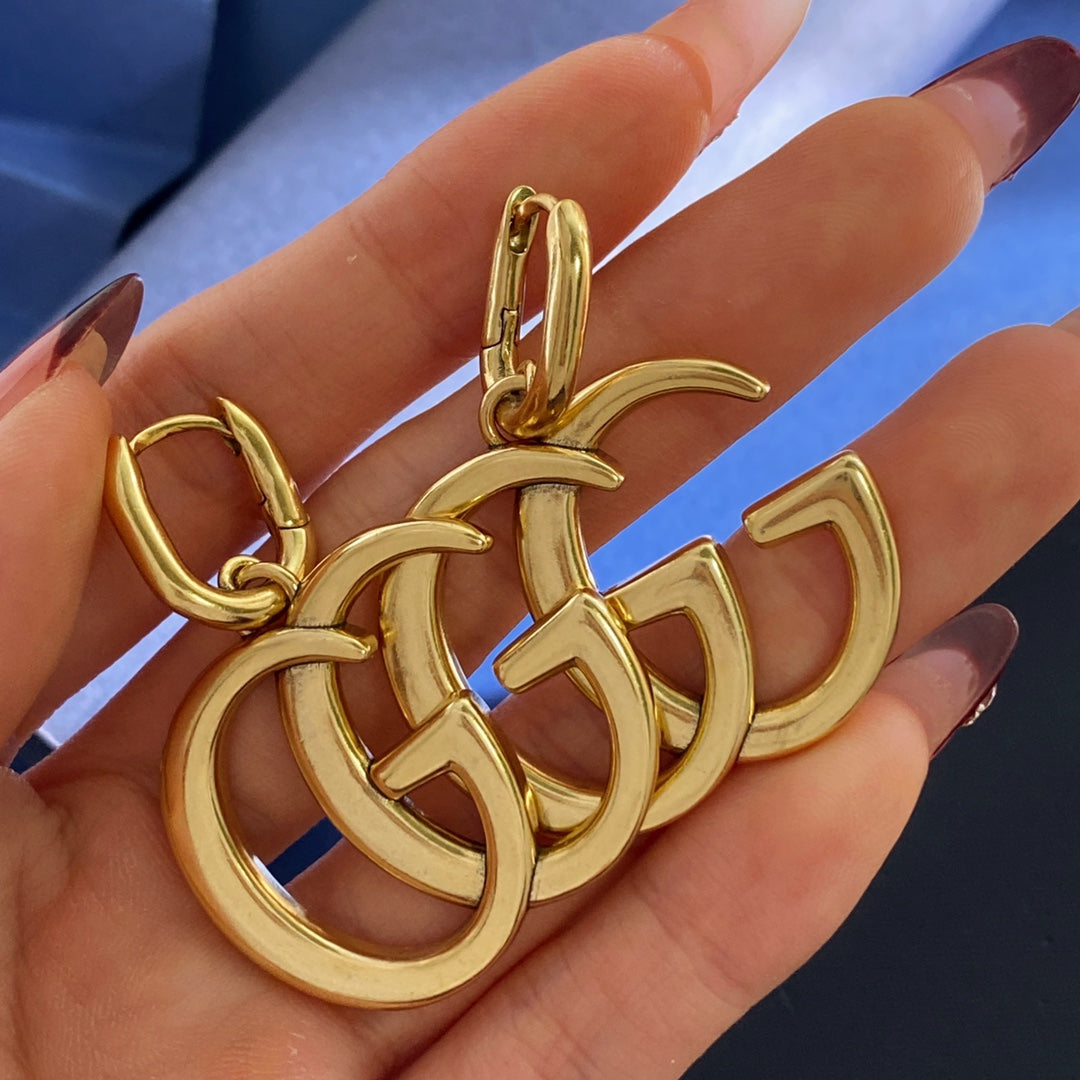 Gucci Interlocking G GG Letter Polished Earrings - album image 8