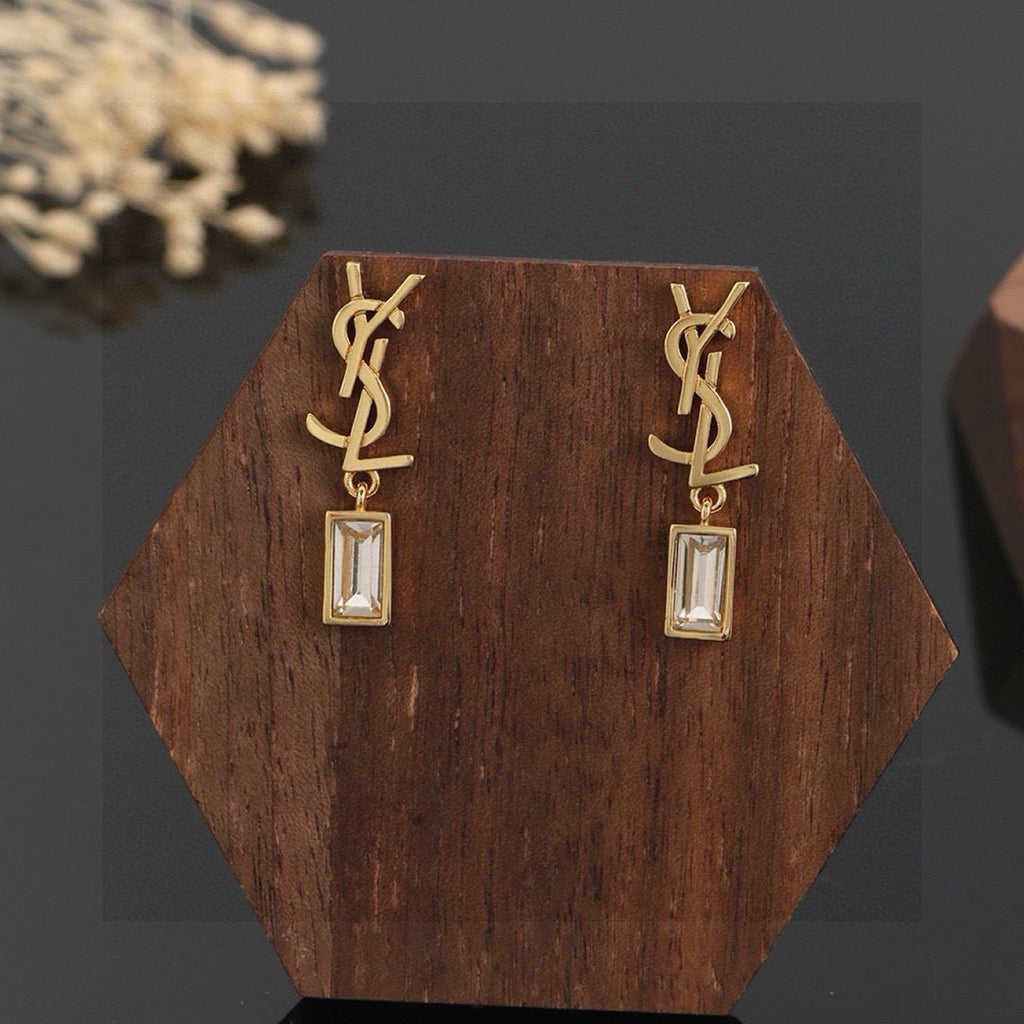 Saint Laurent Monogram Padlock Drop Earrings in Two Metal Tones - album image 8