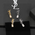Saint Laurent Monogram Padlock Drop Earrings in Two Metal Tones - album image 1