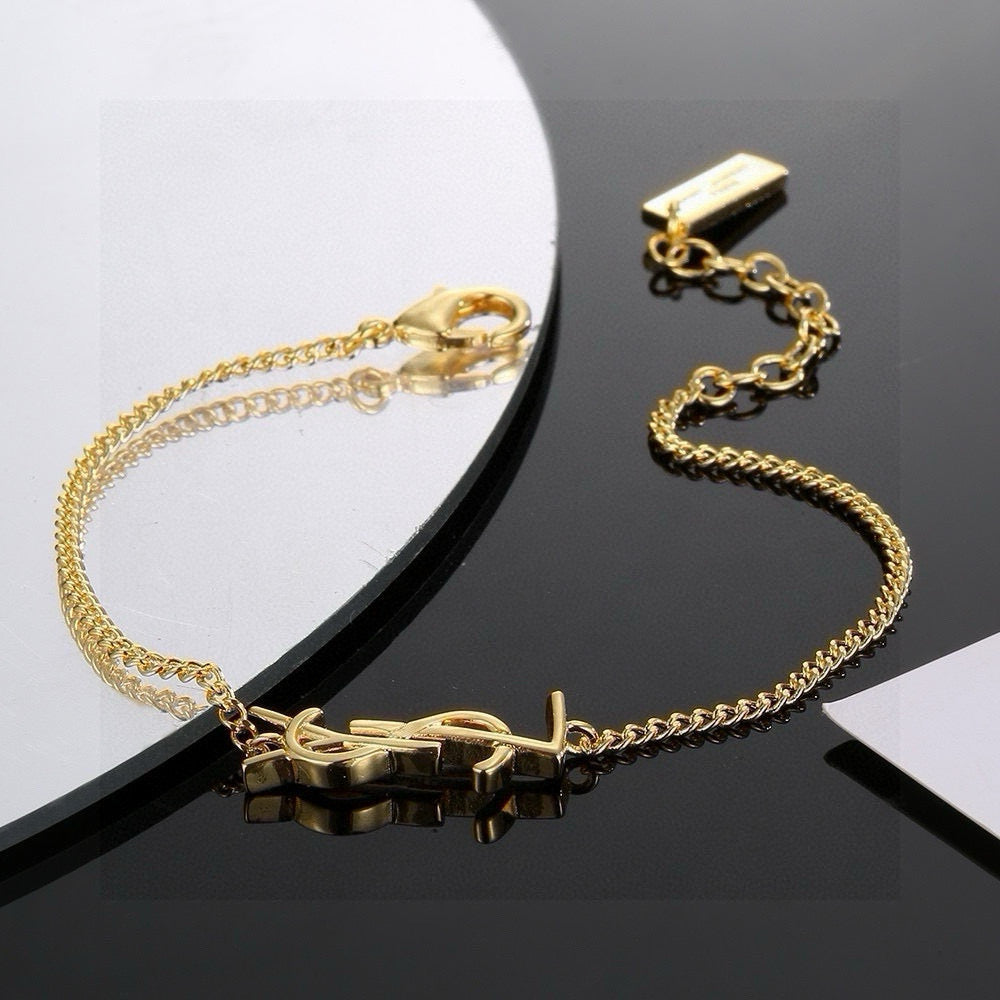 Saint Laurent Gold-Tone Monogram Chain Bracelet - album image 1