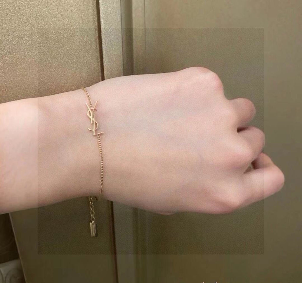 Saint Laurent Gold-Tone Monogram Chain Bracelet - album image 2