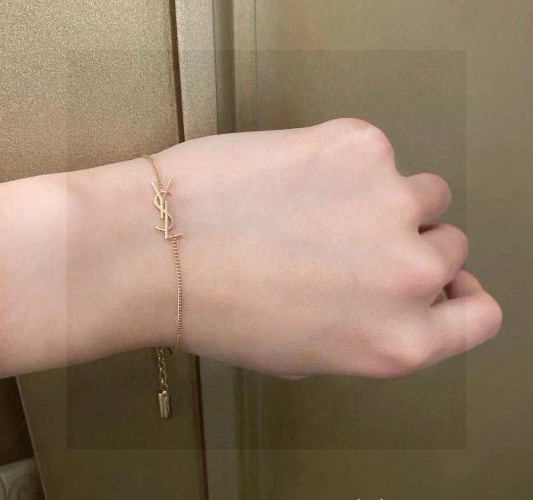 Saint Laurent Gold-Tone Monogram Chain Bracelet - album image 2