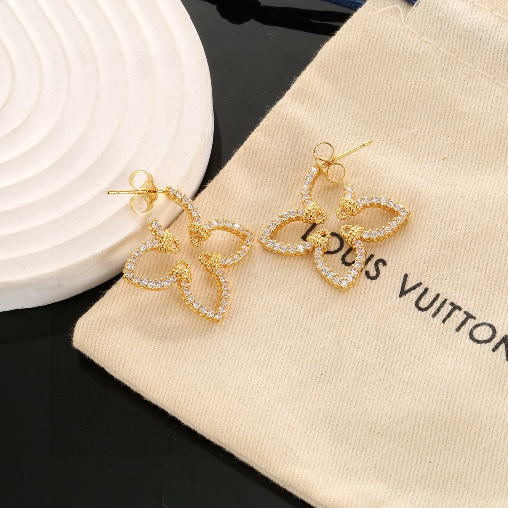 Louis Vuitton Gold-Tone Clover Stud Earrings - album image 4