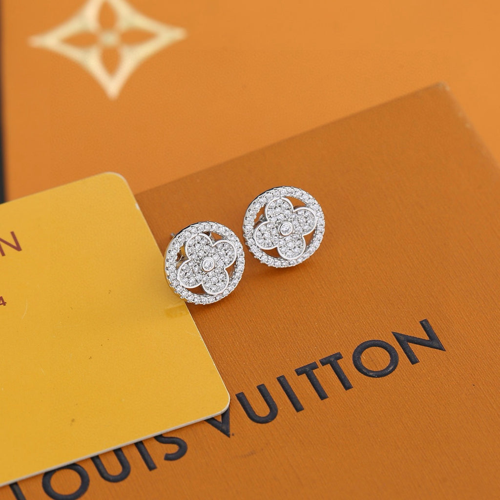 Louis Vuitton Silver-Tone Circular Monogram Stud Earrings - album image 5
