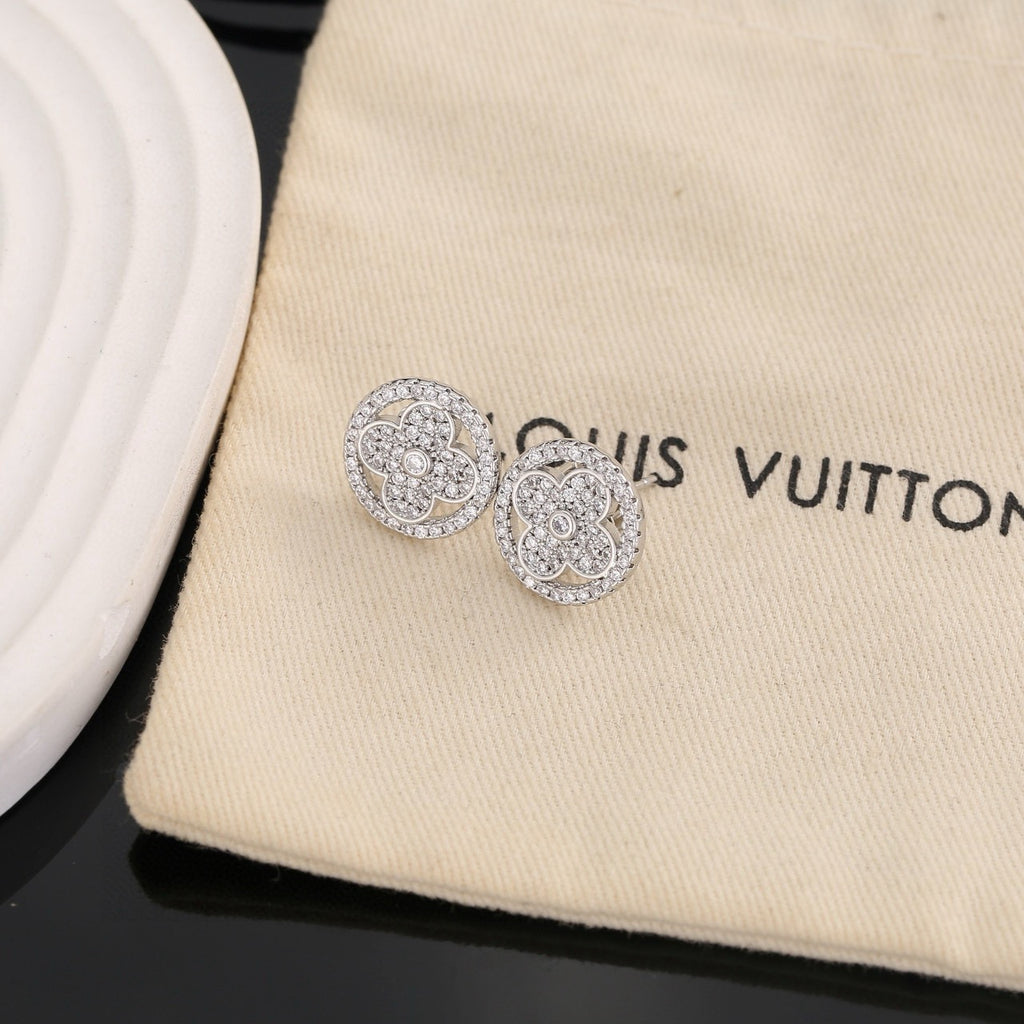 Louis Vuitton Silver-Tone Circular Monogram Stud Earrings - album image 7