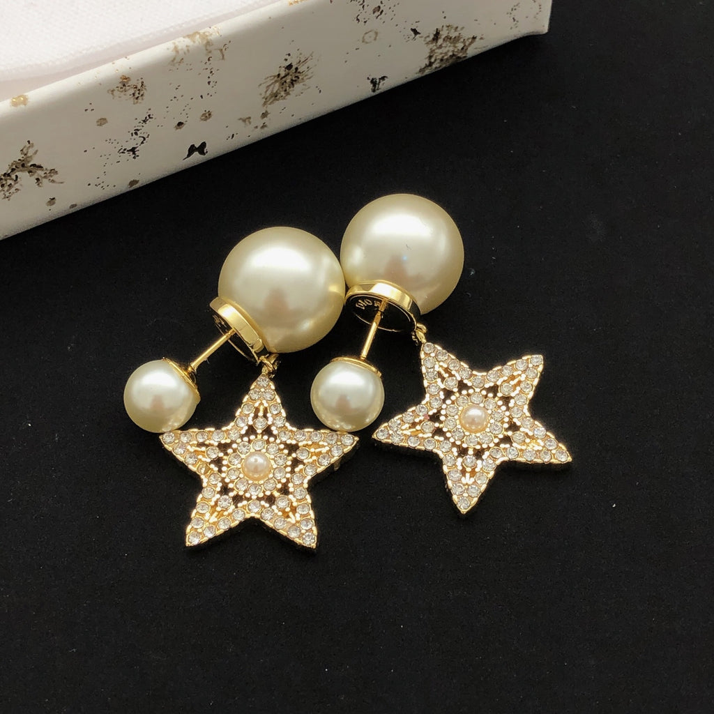 Dior Textured Star Pearl-Look Earrings - product image 4