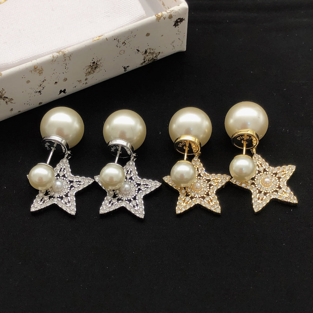 Dior Textured Star Pearl-Look Earrings - product image 5