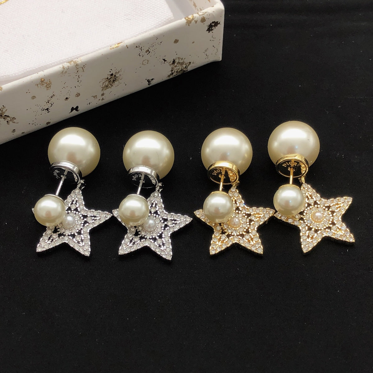 Dior Textured Star Pearl-Look Earrings - product image 5
