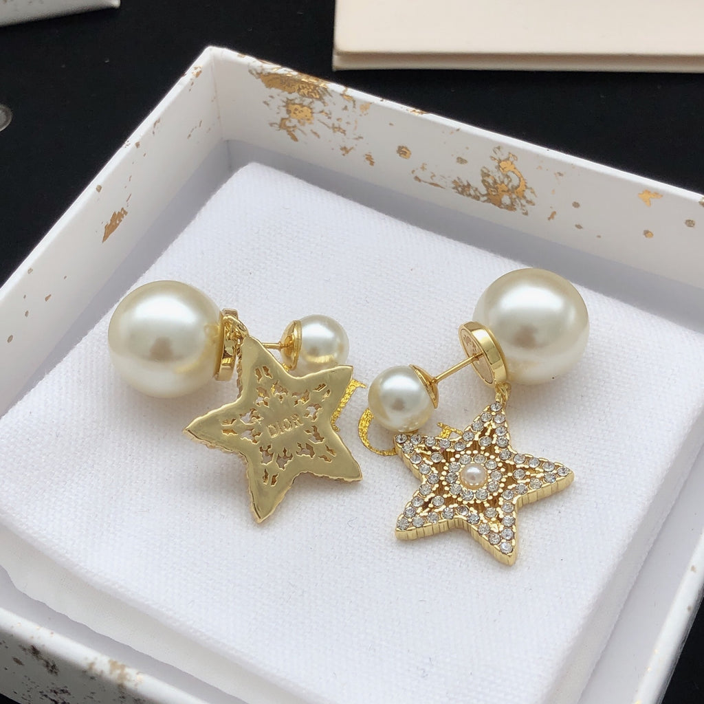 Dior Textured Star Pearl-Look Earrings - product image 7