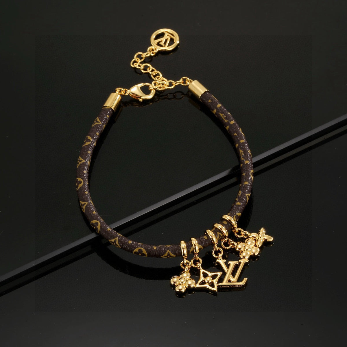 Louis Vuitton Push Flower Monogram Crystal Accent Bangle - album image 4